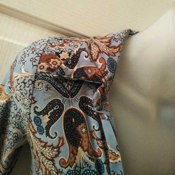Paisley Collared Button Front Top main image 1